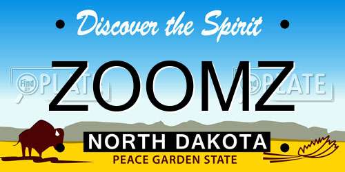 ZOOMZ North Dakota License Plate
