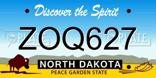 ZOQ627 North Dakota License Plate