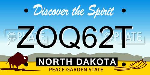 ZOQ62T North Dakota License Plate