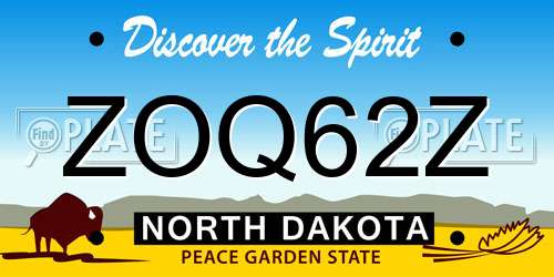 ZOQ62Z North Dakota License Plate
