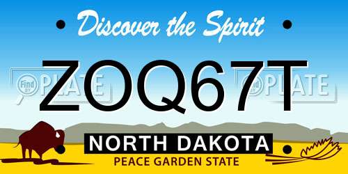 ZOQ67T North Dakota License Plate