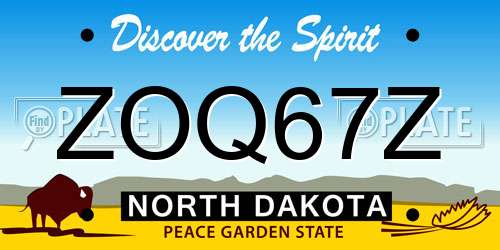 ZOQ67Z North Dakota License Plate