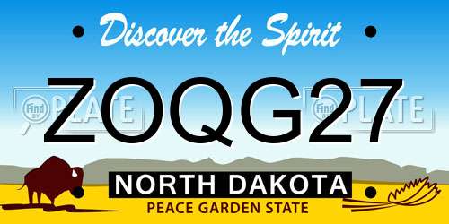 ZOQG27 North Dakota License Plate