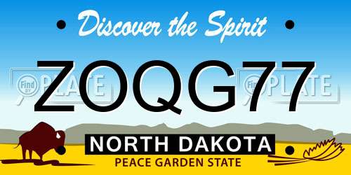 ZOQG77 North Dakota License Plate