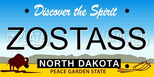 ZOSTASS North Dakota License Plate