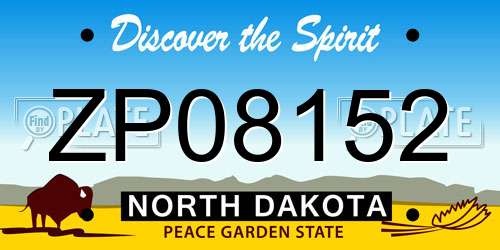 ZP08152 North Dakota License Plate