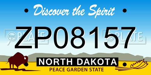 ZP08157 North Dakota License Plate