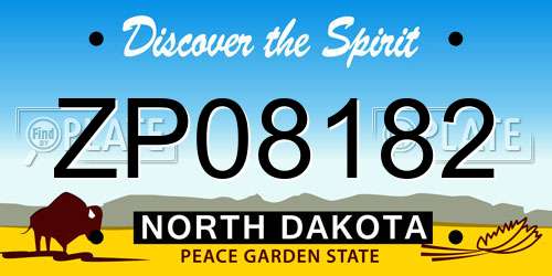 ZP08182 North Dakota License Plate