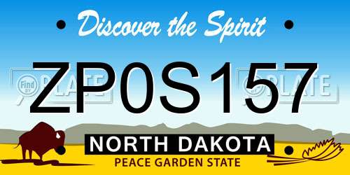 ZP0S157 North Dakota License Plate
