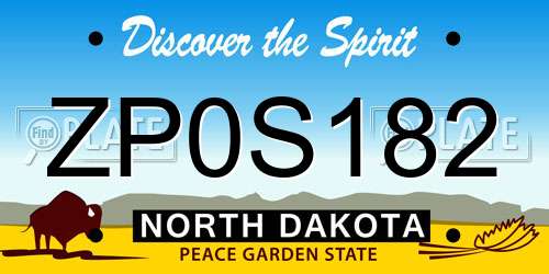 ZP0S182 North Dakota License Plate