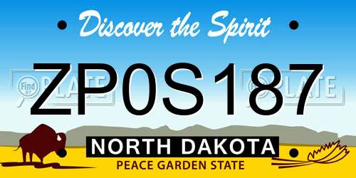 ZP0S187 North Dakota License Plate