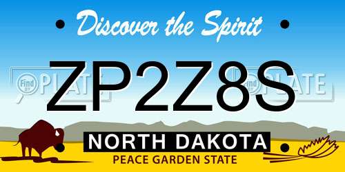 ZP2Z8S North Dakota License Plate