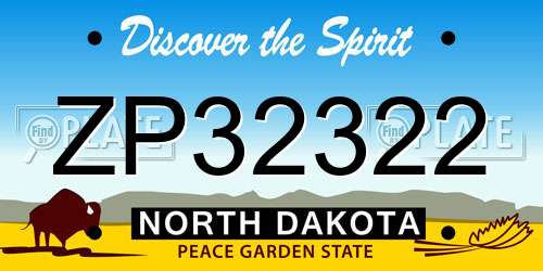 ZP32322 North Dakota License Plate