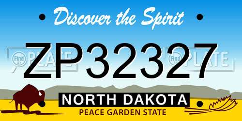 ZP32327 North Dakota License Plate