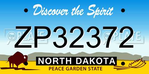 ZP32372 North Dakota License Plate