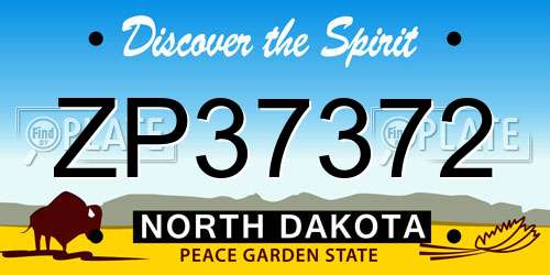 ZP37372 North Dakota License Plate