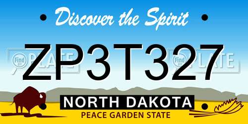 ZP3T327 North Dakota License Plate