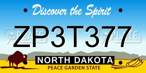 ZP3T377 North Dakota License Plate