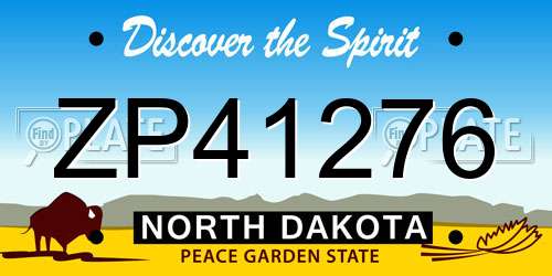 ZP41276 North Dakota License Plate