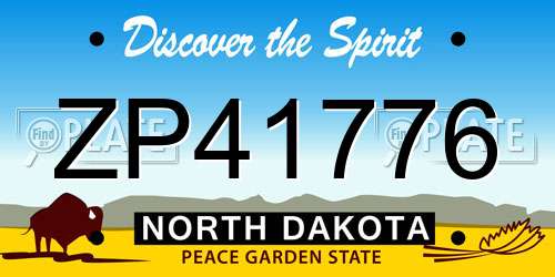 ZP41776 North Dakota License Plate