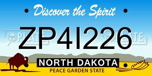 ZP4I226 North Dakota License Plate