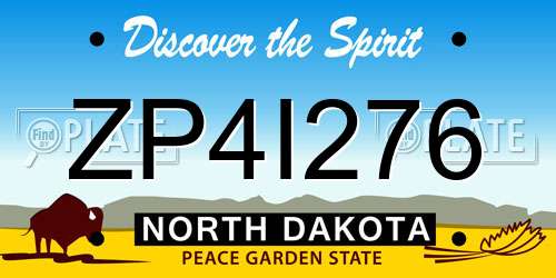 ZP4I276 North Dakota License Plate
