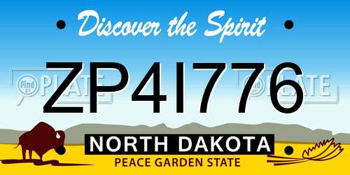 ZP4I776 North Dakota License Plate