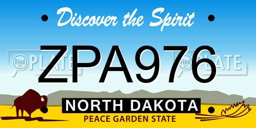 ZPA976 North Dakota License Plate