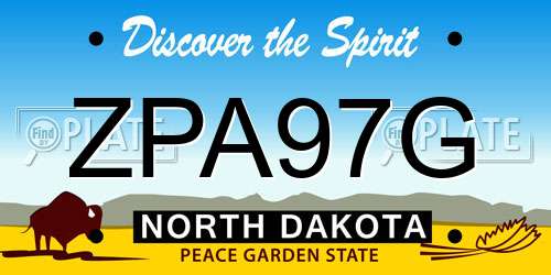 ZPA97G North Dakota License Plate