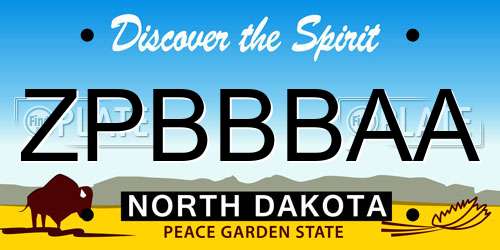 ZPBBBAA North Dakota License Plate