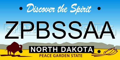 ZPBSSAA North Dakota License Plate