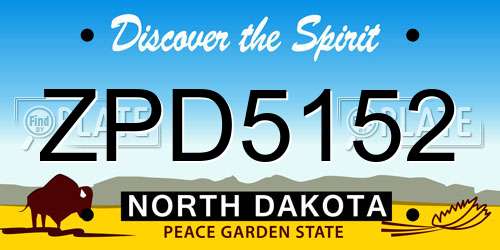 ZPD5152 North Dakota License Plate
