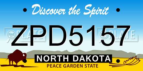 ZPD5157 North Dakota License Plate