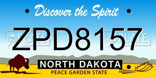 ZPD8157 North Dakota License Plate