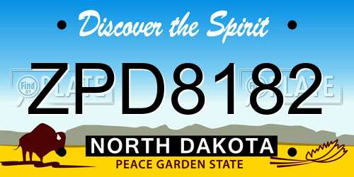 ZPD8182 North Dakota License Plate