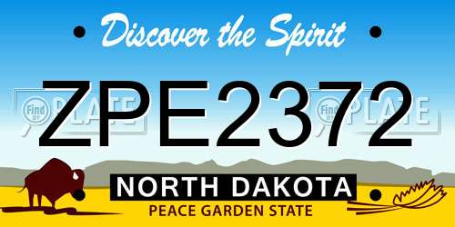 ZPE2372 North Dakota License Plate