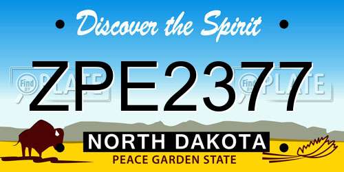 ZPE2377 North Dakota License Plate
