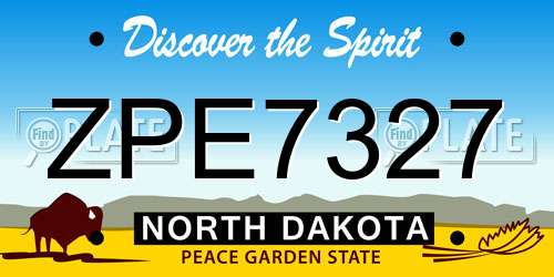 ZPE7327 North Dakota License Plate