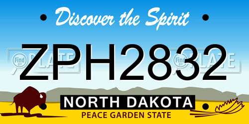ZPH2832 North Dakota License Plate