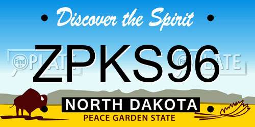ZPKS96 North Dakota License Plate