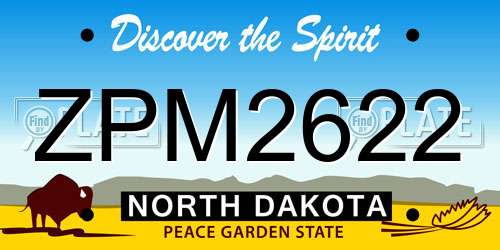 ZPM2622 North Dakota License Plate