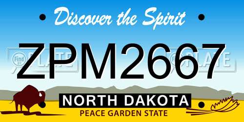 ZPM2667 North Dakota License Plate