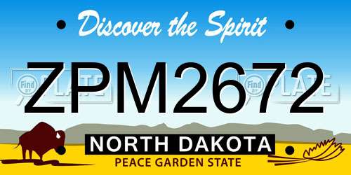 ZPM2672 North Dakota License Plate