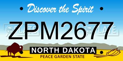 ZPM2677 North Dakota License Plate