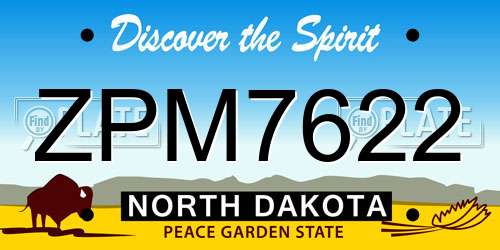 ZPM7622 North Dakota License Plate