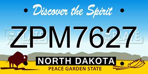 ZPM7627 North Dakota License Plate