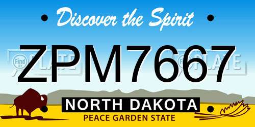 ZPM7667 North Dakota License Plate