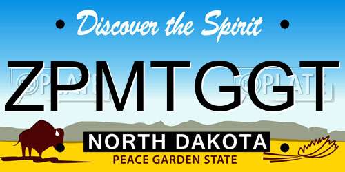 ZPMTGGT North Dakota License Plate