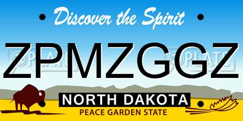 ZPMZGGZ North Dakota License Plate
