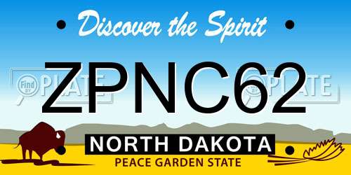 ZPNC62 North Dakota License Plate